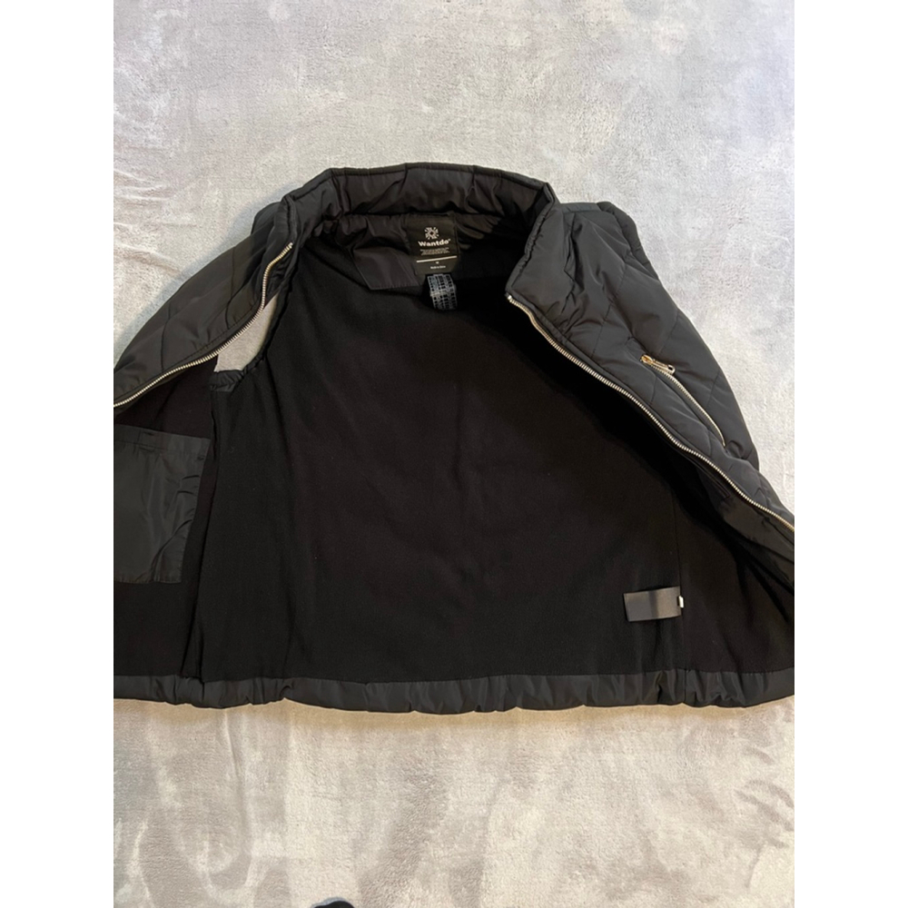 Women's Wantdo Black Puffer Vest with Gold Zippers M - Picture 9 of 11